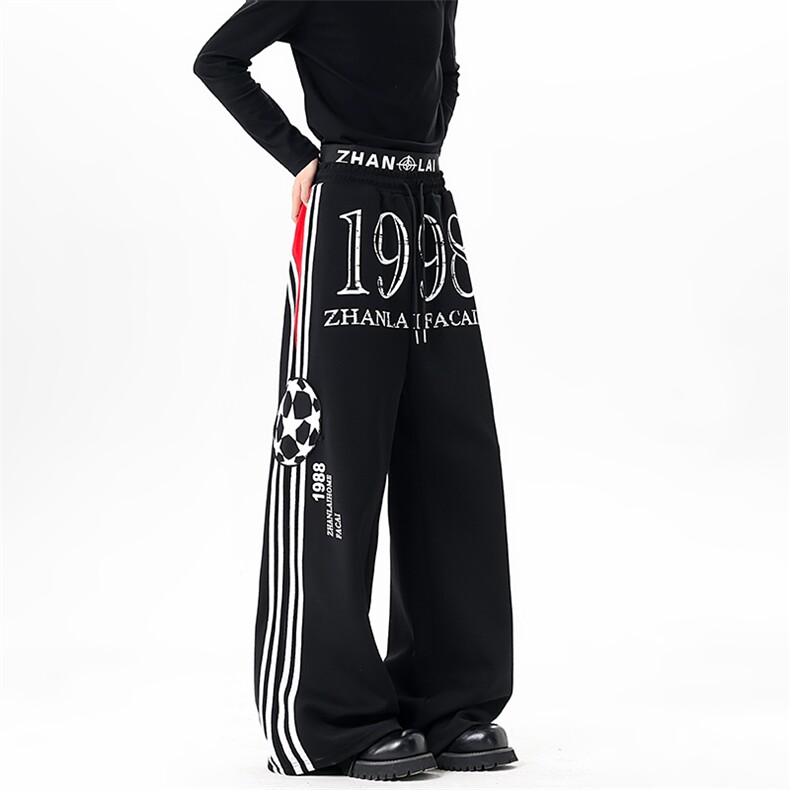 【现货】XZ1218 BKW33 特价P51美式撞色条纹双腰头抽绳卫裤休闲裤图片