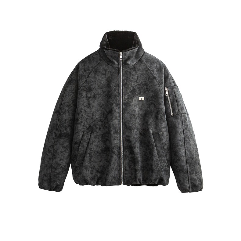 网图复古仿兔毛保暖翻领棉服情侣棉衣外套夹克皮衣QY15042-P98,男装夹克,电商A025