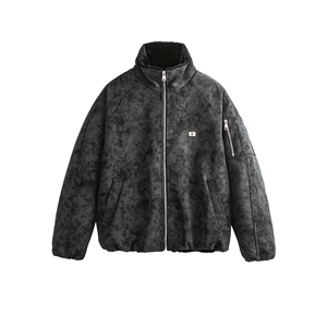 网图复古仿兔毛保暖翻领棉服情侣棉衣外套夹克皮衣 QY15042-P98图片
