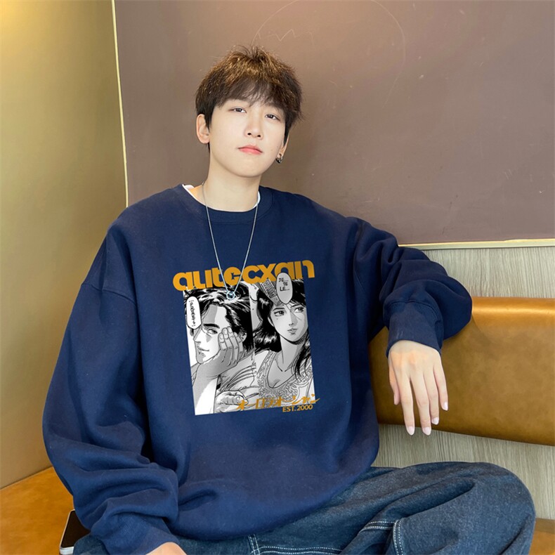 ！圆领卫衣男装港风长袖T恤男外套男WY219-特P23，男装T恤，电商B367