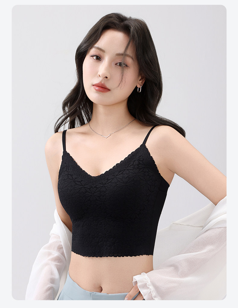 2025新款蕾丝吊带可调节美背,女装背心吊带,东正羊绒