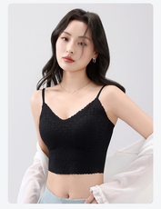 2025新款蕾丝吊带可调节美背，女装背心吊带，东正羊绒