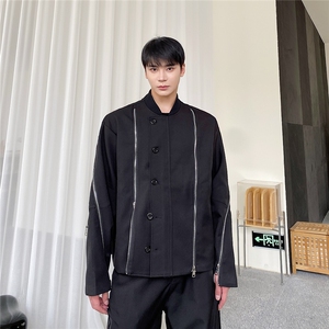 网红高级感重工艺拉链外套男个性潮牌秋装炸街A345-229-P145图片