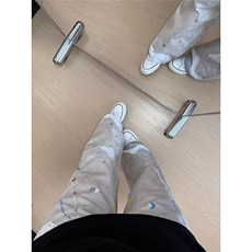 牛仔裤女宽松直筒裤子春夏新款设计感涂鸦印花长裤设计感拖地裤薄，男装牛仔裤，星座506A