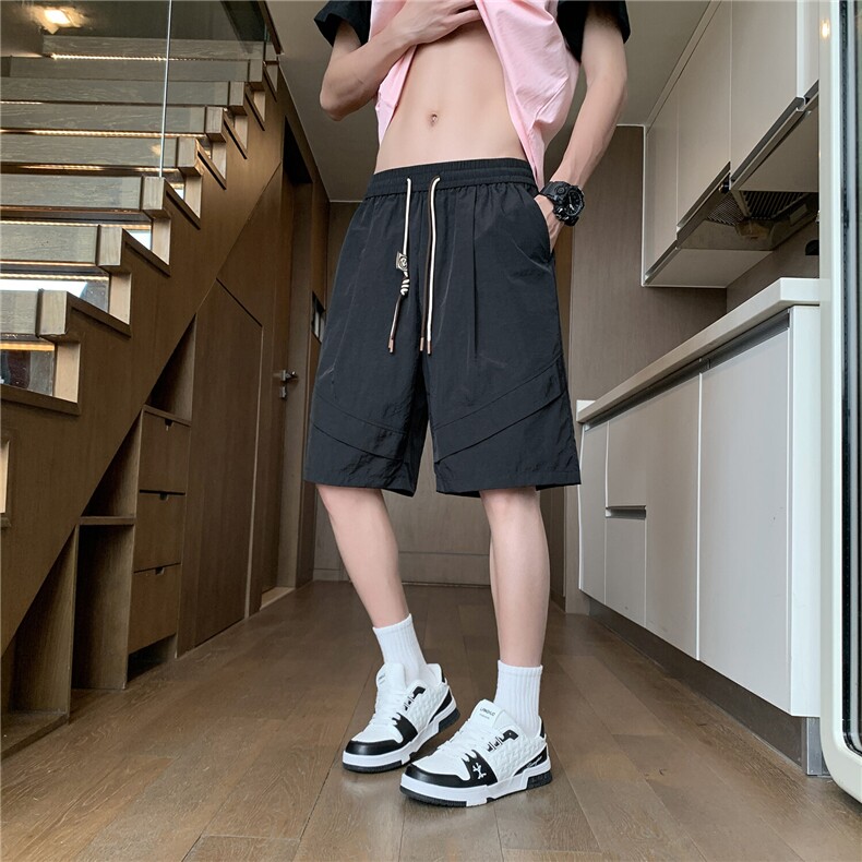 解构拼接速干冰丝五分短裤 DK027模特酒店 锦纶(S-2XL)TP22图片