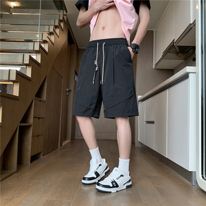 解构拼接速干冰丝五分短裤 DK027模特酒店 锦纶(S-2XL)TP22图片