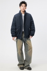自家图有视频加绒毛领棉衣冬季新款座山雕连帽派克棉服M2556p88，男装棉衣，电商D315