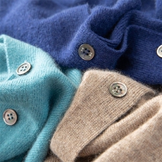 品质男羊毛衫平面Polo领经典长袖毛衣商务休闲保暖百搭，男装羊绒套衫，台绒羊绒