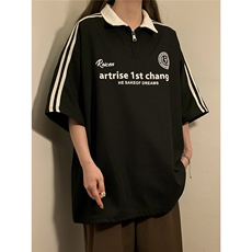 主推款！夏季新品Polo衫短袖美式设计感翻领T恤衫男7829-P48，女装T恤，电商C213(原B265)