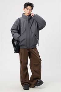 自家图有视频 加棉加厚潮牌防风防寒保暖立领外套棉服M2571p85图片