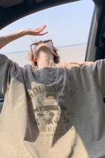 外景重磅水洗夏季做旧短袖T恤男港风潮牌宽松大码体恤SX00096/P35，男装T恤，电商B316
