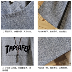 ZT71007-P35风复古亚短袖男t恤男半袖砖墙控48，男装T恤，电商A040A