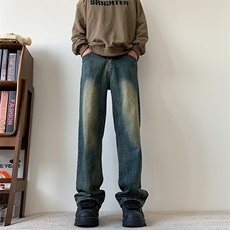 现货主推款加大码纯色直筒牛仔裤男XZ-310A-2BK305P50控78，男装牛仔裤，星座310A-2