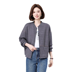 2025春季新款宽松开衫棒球服休闲百搭上衣，女装短外套，深水步