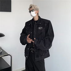 浅蓝色垫肩短款牛仔外套男春秋款高级感痞帅cleanfit夹克JK8930，男装夹克，星座1116A-1（原606A）