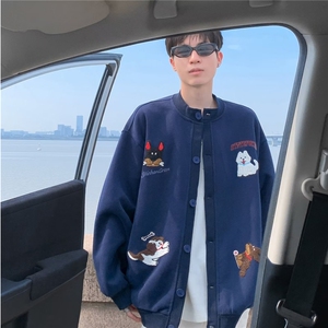 原宿日系ins气质新款时尚慵懒文艺潮流简约流行百搭开衫卫毛巾绣图片