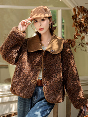 （现货）双面穿羊羔毛外套女冬季新款小众设计感百搭皮毛一体上衣，女装羊羔毛/颗粒绒，韩蔻秀