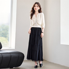 现货！秋季新款法式浪漫洋气时尚小香风丝绒花朵扣韩版三件套裙女，女装套装/套裙，宝儿家