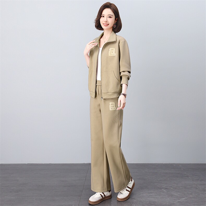运动套装女早春穿搭2025新款春秋装搭配一整套休闲妈妈时尚两件套,女装套装/套裙,涵誉