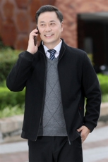 春季夹克外套男立领爸爸装中年男士商务休闲纯属上衣中老年男装，男装夹克，电商B212（原钱塘6029）
