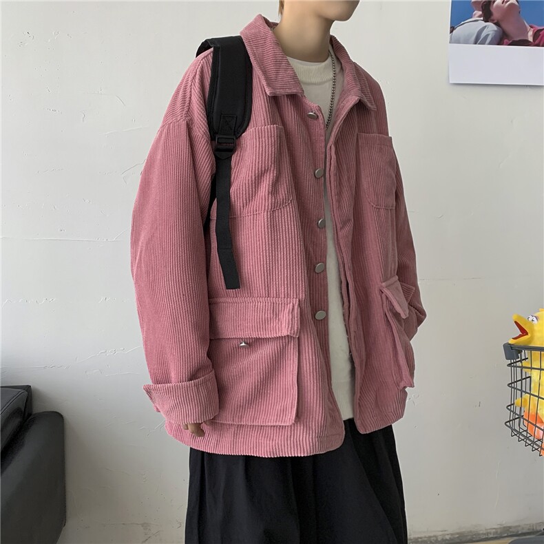 22秋冬日系廓形工装夹克宽松复古灯芯绒外套情侣潮休闲H203/P85,男装夹克,钱塘713