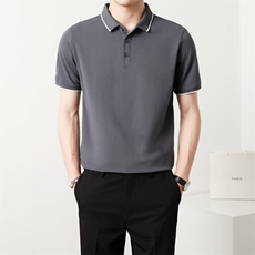 夏季新款简约休闲男士POLO衫短袖商务翻领纯色T恤上衣TA01，男装Polo衫，星座1116A-2（原606A-1）