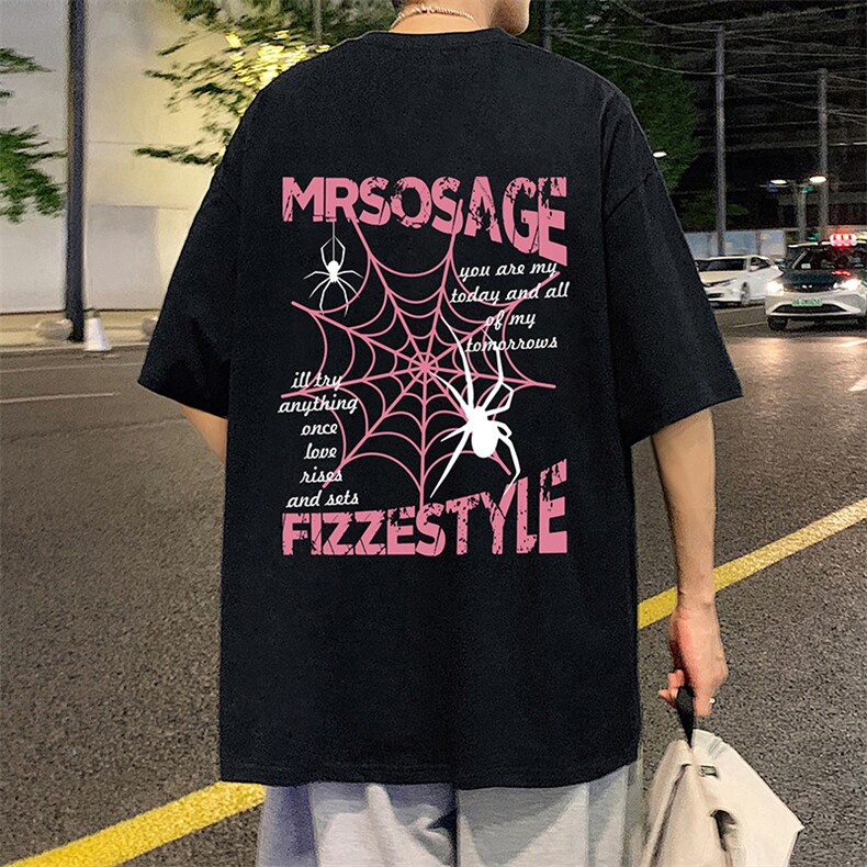 T757P26夏季新品港风高街美式短袖T恤宽松ins重磅纯棉体恤,男装T恤,星座304A