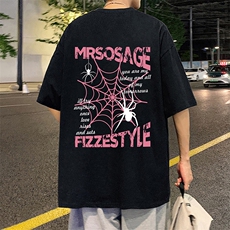 T757P26夏季新品港风高街美式短袖T恤宽松ins重磅纯棉体恤，男装T恤，星座304A