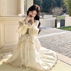 26春新款现-波西米亚风显瘦气质款流苏长裙2627-P190K308，女装连衣裙，2B190