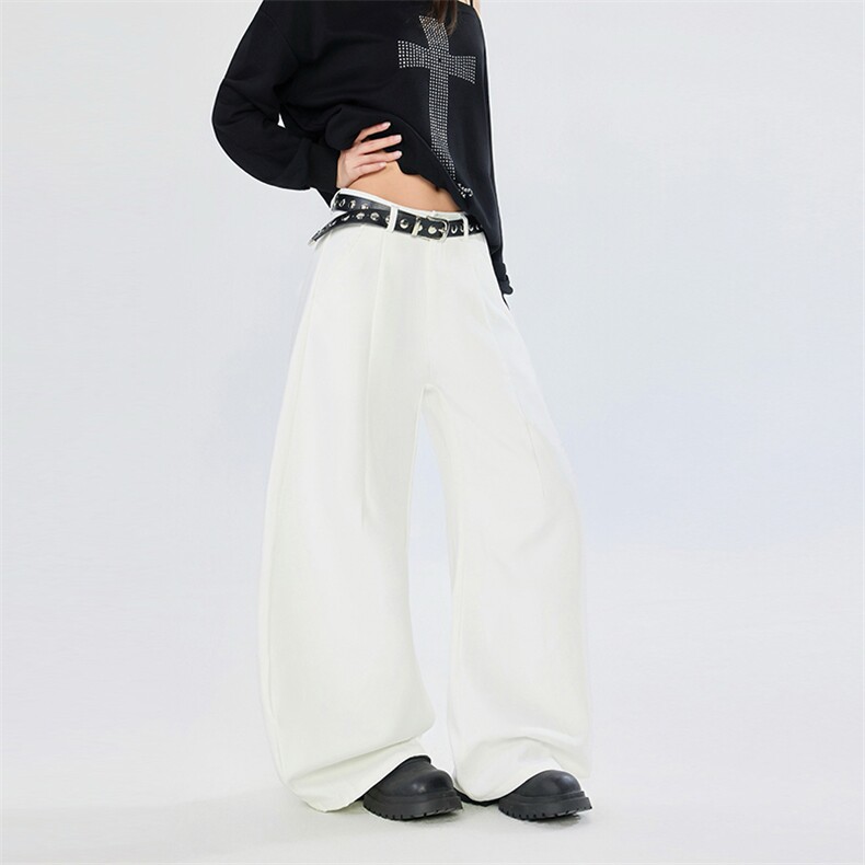 弯刀休闲西裤男女早秋宽松显瘦垂感高级慵懒阔腿香蕉裤YD9044-P70，男装西裤，星座509