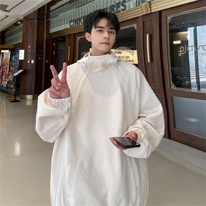 WY8126/P65秋装港风冲锋卫衣男女oversize潮牌美式高街重磅拉链图片