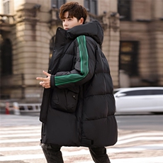 长款男士羽绒服冬季2025新款加厚连帽防寒外套90白鸭绒S208/P230，男装羽绒服，电商A221-2