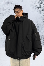 棉服男冬季新款港风宽松连帽棉衣MF9006-P90，男装棉衣，星座214-3