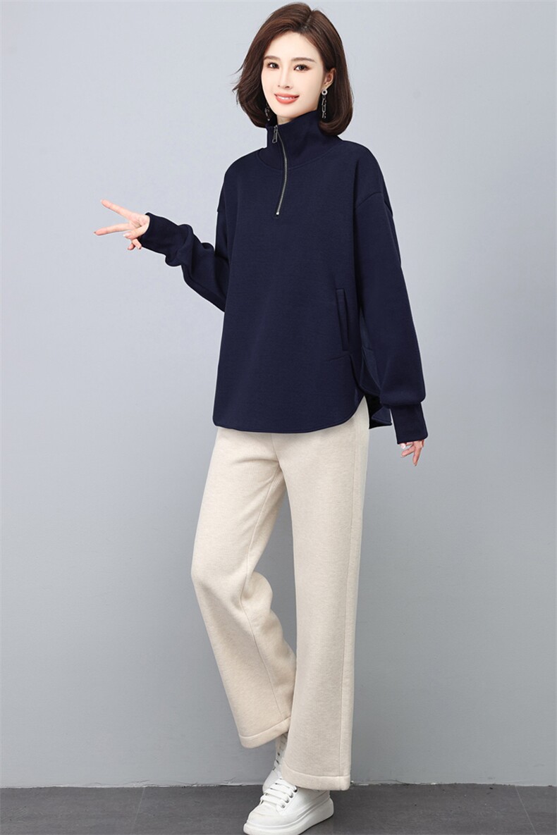 三年不下架2024年新款冬季时尚加绒加厚卫衣休闲两件套女大脚裤女,女装套装/套裙,璐依舞