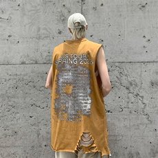 美式背心/坎肩夏季圆领暗黑系印花重磅无袖T恤B239-1255-P48，男装背心/马甲，星座514-2(原B239)