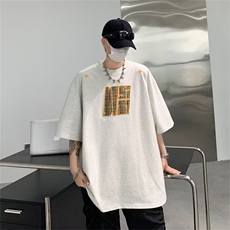 C409-P35美式潮牌宽松短袖t恤男2024夏季潮牌百搭圆领上衣现货，男装T恤，星座512-6