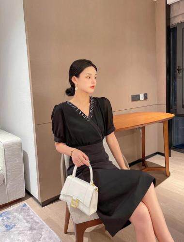 手工定钻连衣裙，女装连衣裙，AL·艾琳