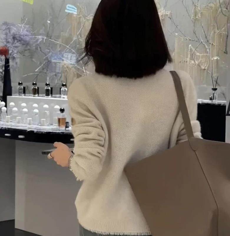 秋季新款纯色针织单排扣开衫时尚百搭,针织衫/毛衣,泰沅羊绒