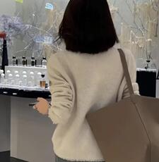 秋季新款纯色针织单排扣开衫时尚百搭，女装针织衫/毛衣，泰沅羊绒