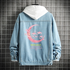牛仔夹克男大码牛仔外套男茄克NJ77209-P60加绒款-P75，男装夹克，电商A040A
