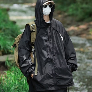 夏季时尚防晒服男女休闲百搭透气舒适钓鱼服男生穿搭ins薄外套潮图片