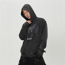 （水洗做旧）美式高街设计感潮牌情侣连帽卫衣外套1015-WY366-P95，女装短外套，四季星座1015