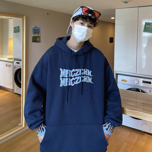 火焰袖口发泡字母潮牌中性卫衣男女连帽ZW12薄款P55加绒P60控68图片