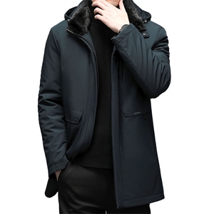 羽绒服男长款爸爸冬装连帽保暖中年脱卸水貂领外套YYYR9999-P370图片