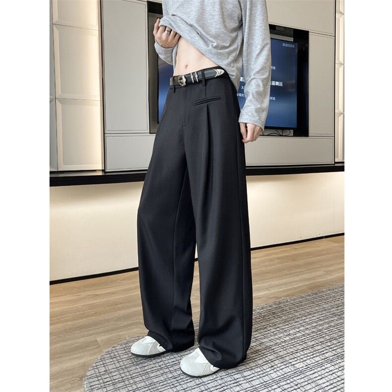 2026春夏新款男女款高级感新面料垂感休闲直筒西装裤6616-特P35，男装西服套装，电商C305A