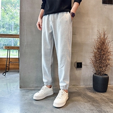 社会精神小伙裤子男秋潮牌ins运动束脚九分裤K8595-P45控78，男装休闲裤，星座210-3
