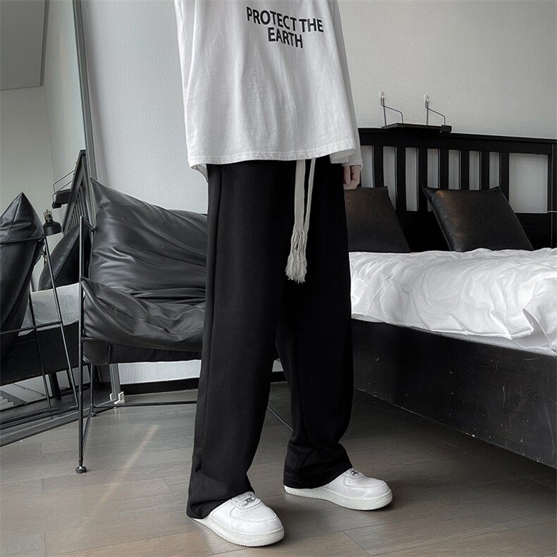 新款S-3XL抽绳直筒加绒裤子男秋冬宽松潮ins休闲长裤K1681-P30,男装休闲裤,星座512-2