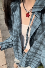 特批P35无差价夏季百搭大码连帽格子轻薄透气防晒衬衫外套男J5210，男装衬衫，电商A001-1