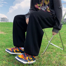 夏季美式复古墨绿色裤子薄款小众设计感垂感休闲运动裤K4257-P35，男装休闲裤，星座512-2