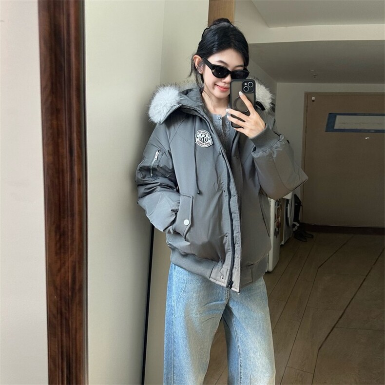 黄子弘凡同款连帽毛领派克羽绒棉服复古保暖网络图,男装棉衣,星座410-7
